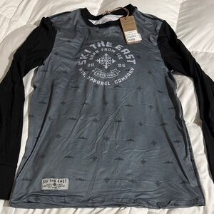 Ski the East Men's Long Sleeve Baselayer Shirt - Black and Gray